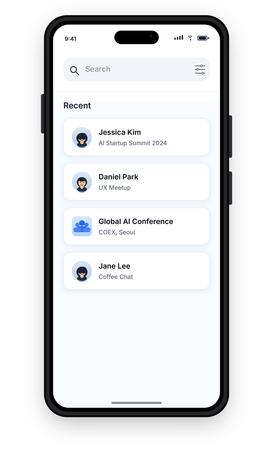 Search list screen